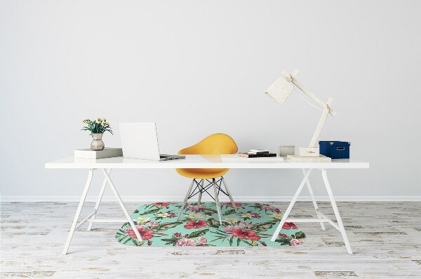 Tapis de chaise de bureau Feuilles et fleurs