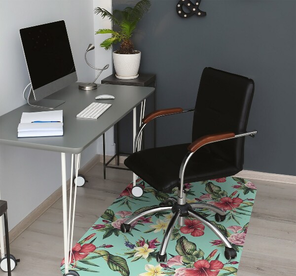 Tapis de chaise de bureau Feuilles et fleurs