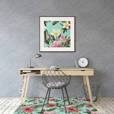 Tapis de chaise de bureau Feuilles et fleurs