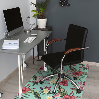 Tapis de chaise de bureau Feuilles et fleurs