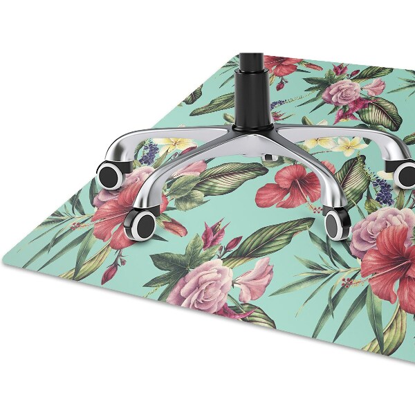 Tapis de chaise de bureau Feuilles et fleurs