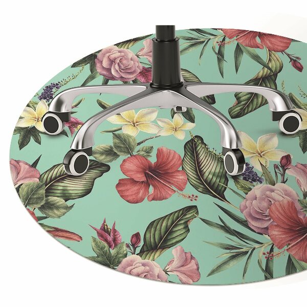 Tapis de chaise de bureau Feuilles et fleurs