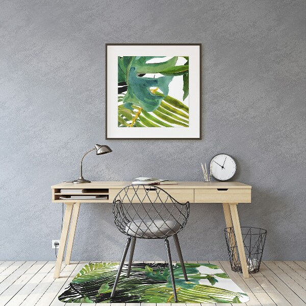 Tapis fauteuil bureau do biura Feuilles tropicales