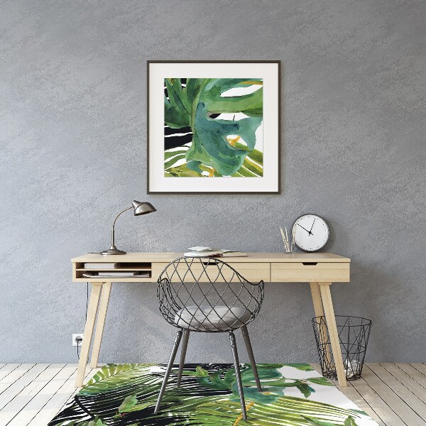 Tapis fauteuil bureau do biura Feuilles tropicales