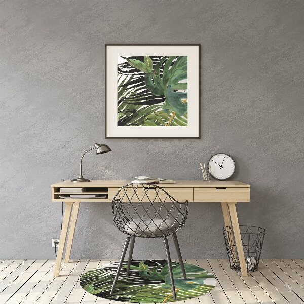 Tapis fauteuil bureau do biura Feuilles tropicales