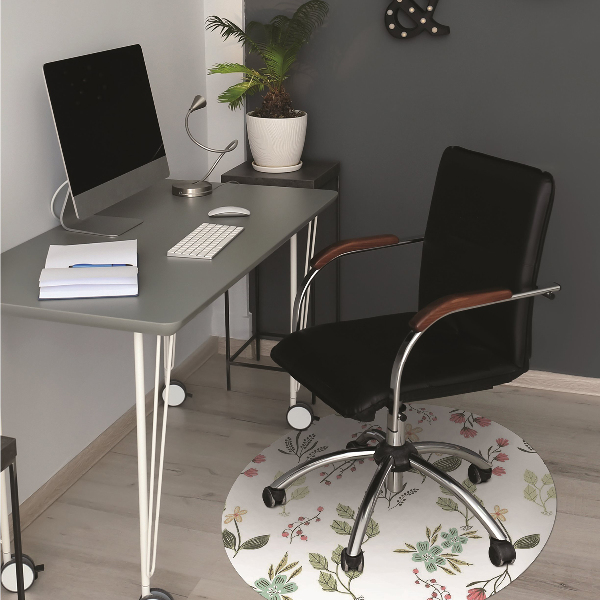 Tapis de chaise de bureau Baies et fleurs