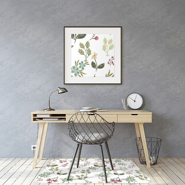 Tapis de chaise de bureau Baies et fleurs