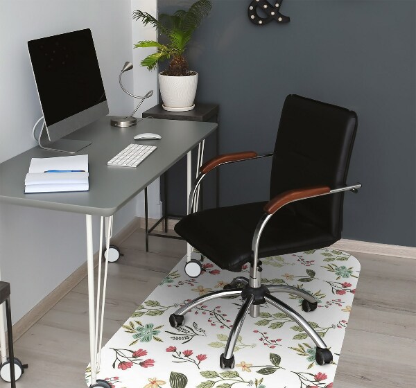 Tapis de chaise de bureau Baies et fleurs