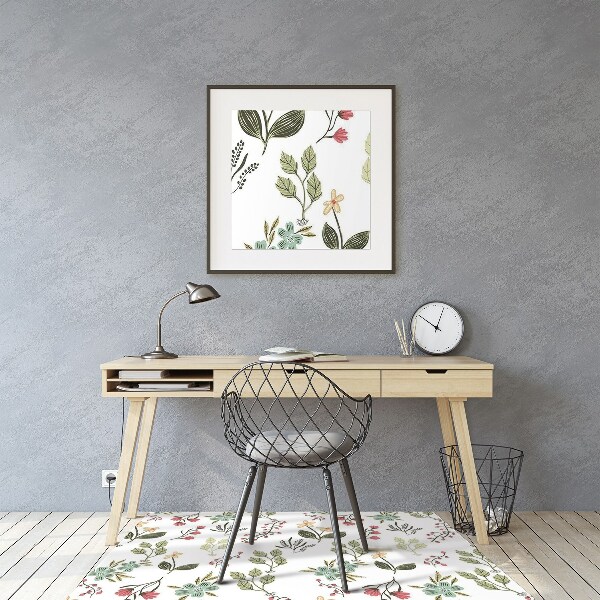 Tapis de chaise de bureau Baies et fleurs