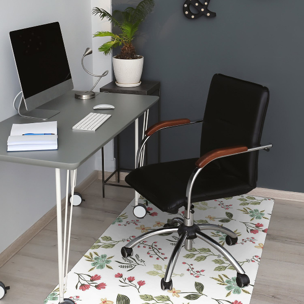 Tapis de chaise de bureau Baies et fleurs