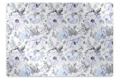 Tapis de chaise de bureau Roses bleues