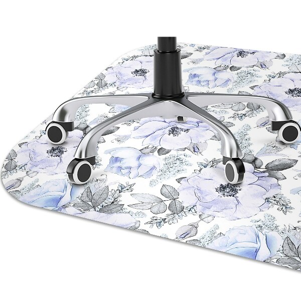 Tapis de chaise de bureau Roses bleues