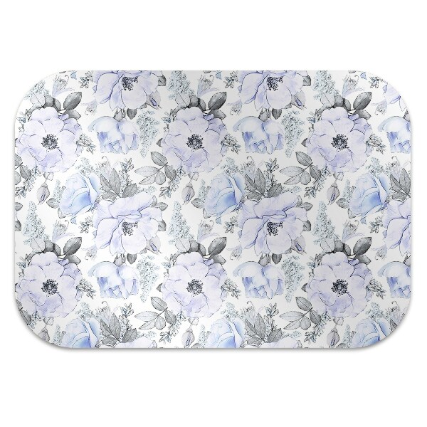 Tapis de chaise de bureau Roses bleues