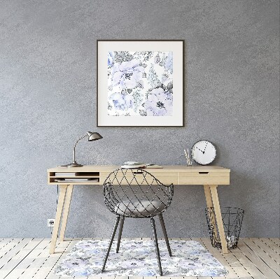 Tapis de chaise de bureau Roses bleues