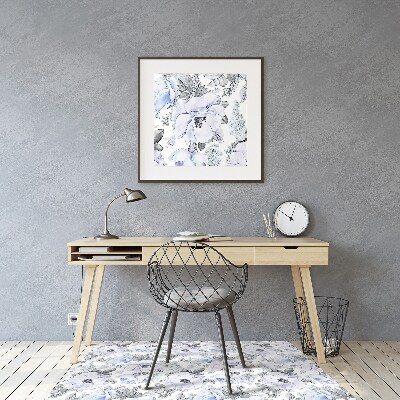 Tapis de chaise de bureau Roses bleues