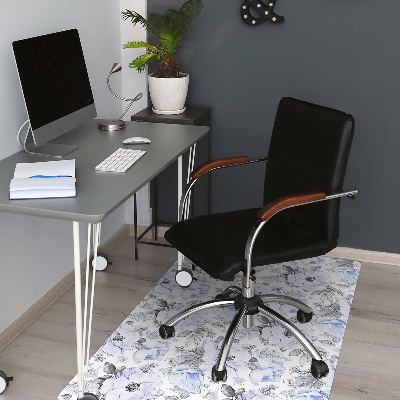 Tapis de chaise de bureau Roses bleues