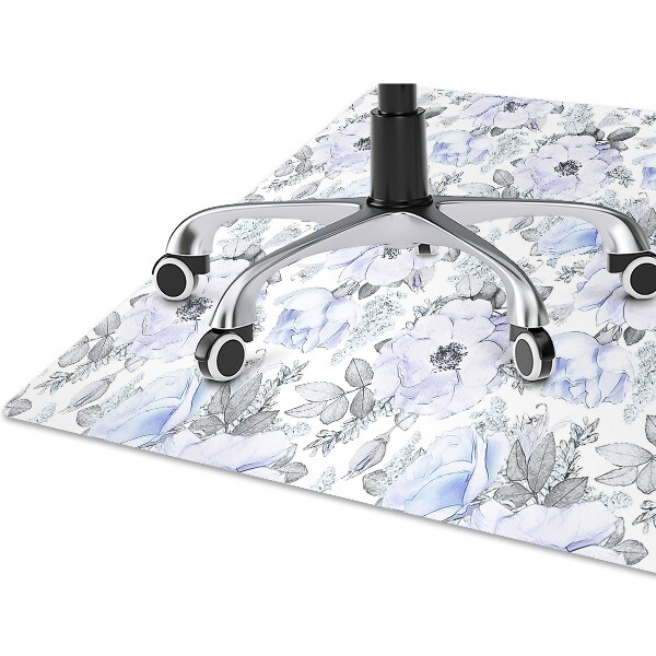 Tapis de chaise de bureau Roses bleues