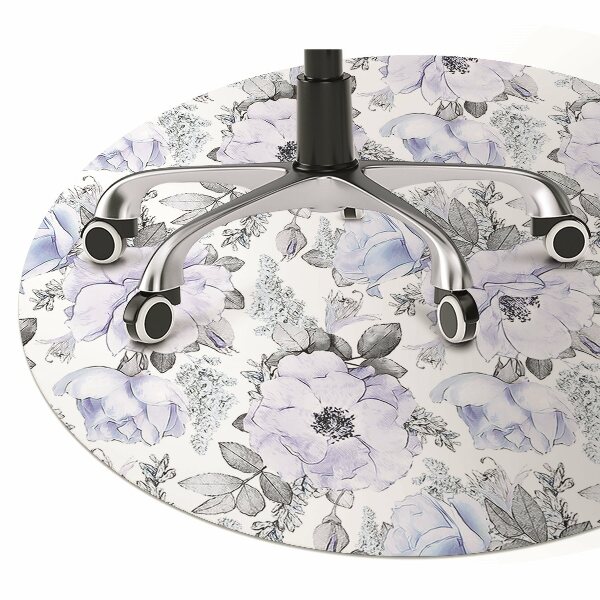 Tapis de chaise de bureau Roses bleues
