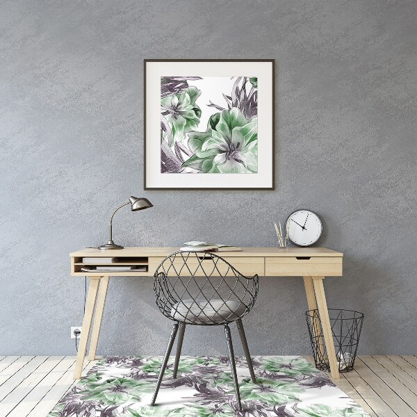 Tapis de chaise de bureau Fleurs magiques