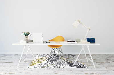 Tapis pour chaise de bureau Feuilles de palmier doré