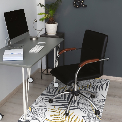 Tapis pour chaise de bureau Feuilles de palmier doré