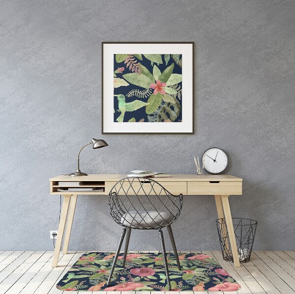 Tapis protège sol Perroquet dans la jungle