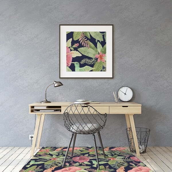 Tapis protège sol Perroquet dans la jungle