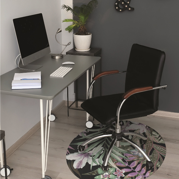 Tapis pour chaise de bureau Fleurs de palmiers