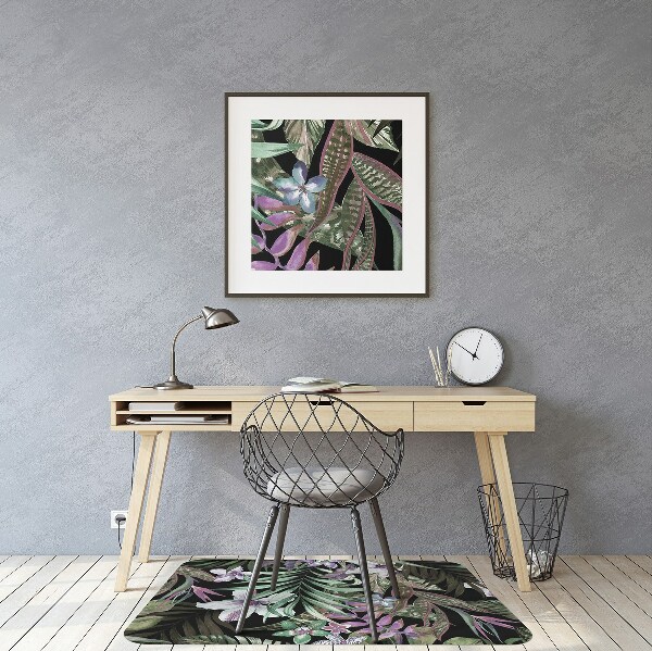 Tapis pour chaise de bureau Fleurs de palmiers