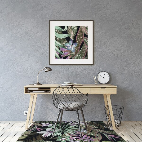Tapis pour chaise de bureau Fleurs de palmiers
