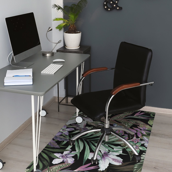 Tapis pour chaise de bureau Fleurs de palmiers