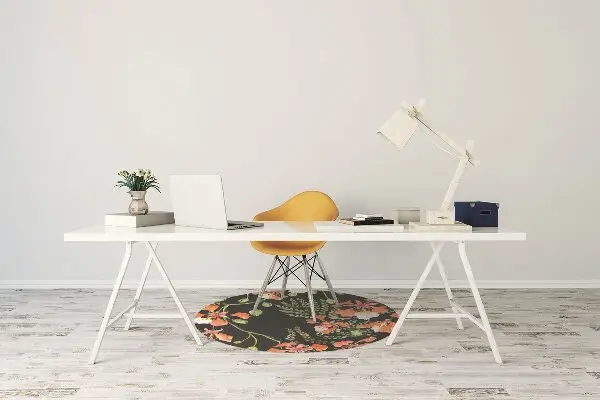 Tapis de chaise de bureau Fleurs rouges