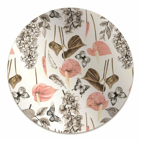Tapis de chaise de bureau Fleurs et papillons