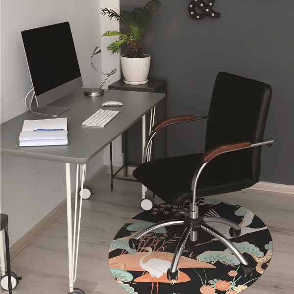Tapis de chaise de bureau Hérons peints