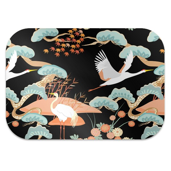 Tapis de chaise de bureau Hérons peints