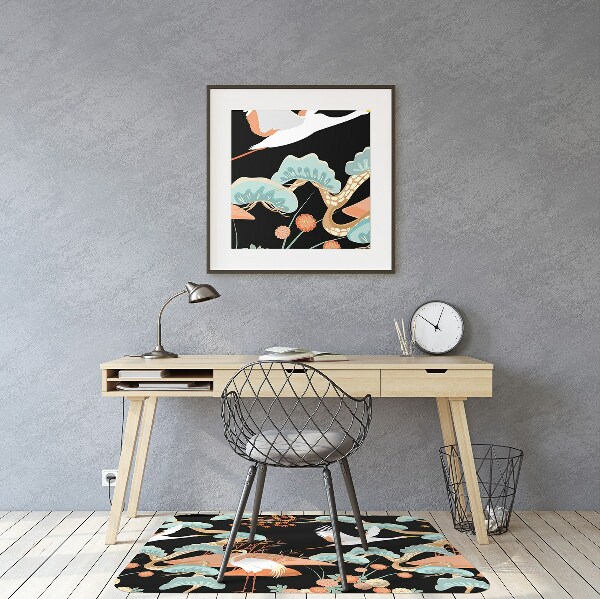 Tapis de chaise de bureau Hérons peints