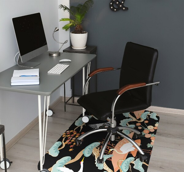 Tapis de chaise de bureau Hérons peints