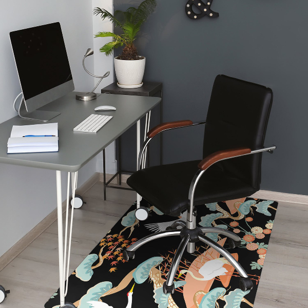 Tapis de chaise de bureau Hérons peints