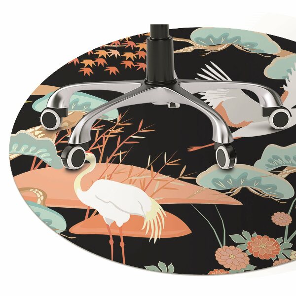 Tapis de chaise de bureau Hérons peints