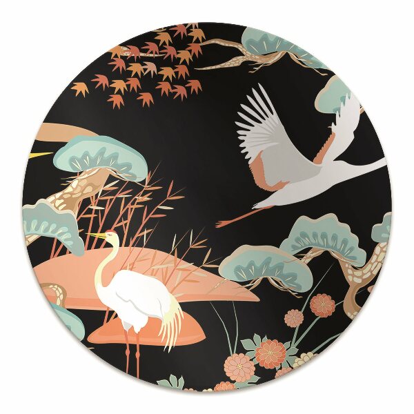 Tapis de chaise de bureau Hérons peints