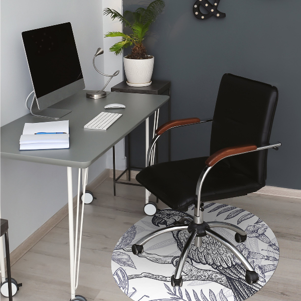 Tapis de chaise de bureau Perroquet dessiné