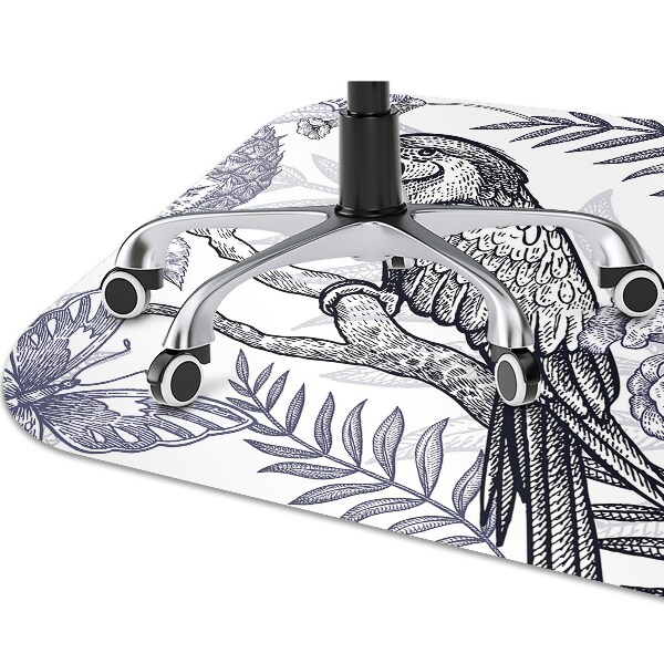 Tapis de chaise de bureau Perroquet dessiné