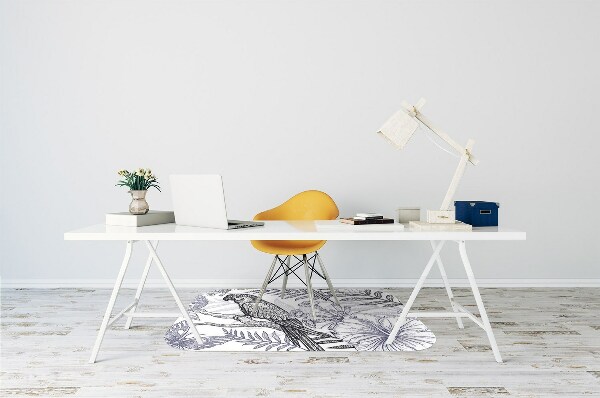 Tapis de chaise de bureau Perroquet dessiné