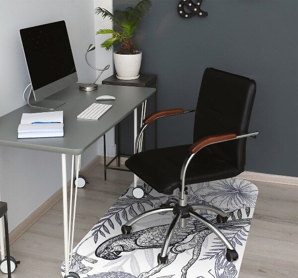 Tapis de chaise de bureau Perroquet dessiné