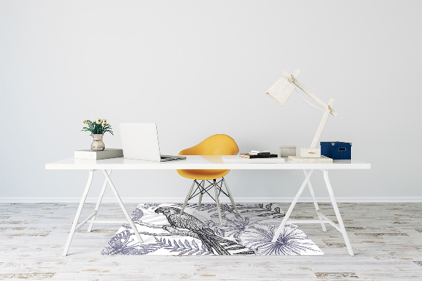 Tapis de chaise de bureau Perroquet dessiné