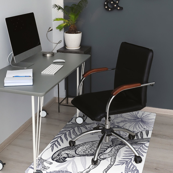 Tapis de chaise de bureau Perroquet dessiné