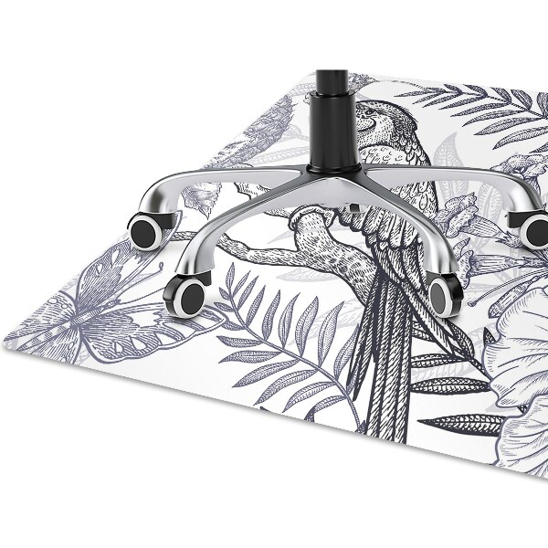 Tapis de chaise de bureau Perroquet dessiné