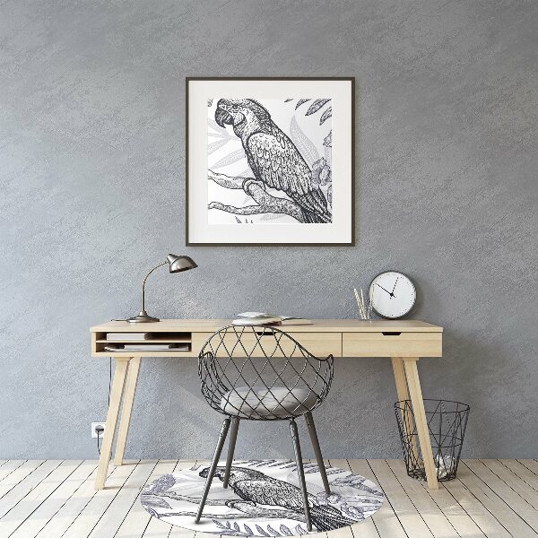 Tapis de chaise de bureau Perroquet dessiné