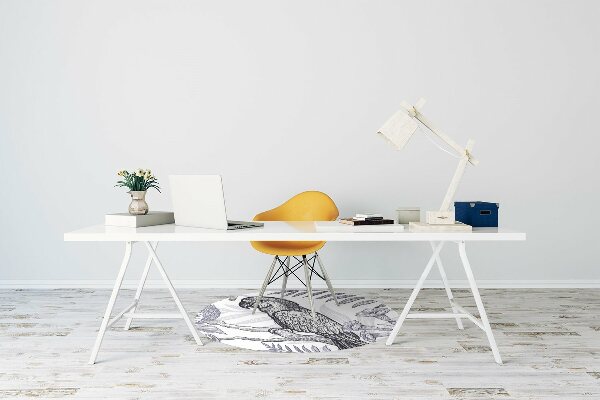 Tapis de chaise de bureau Perroquet dessiné