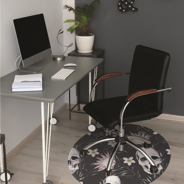 Tapis protège sol Crânes et feuilles